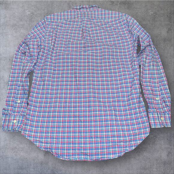Ralph Lauren Mens M Colorful Preppy Plaid Collared Long Sleeve Button Down Shirt - Picture 2 of 9